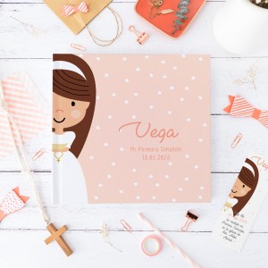 Libro Comulgante Círculos Coral 25×25